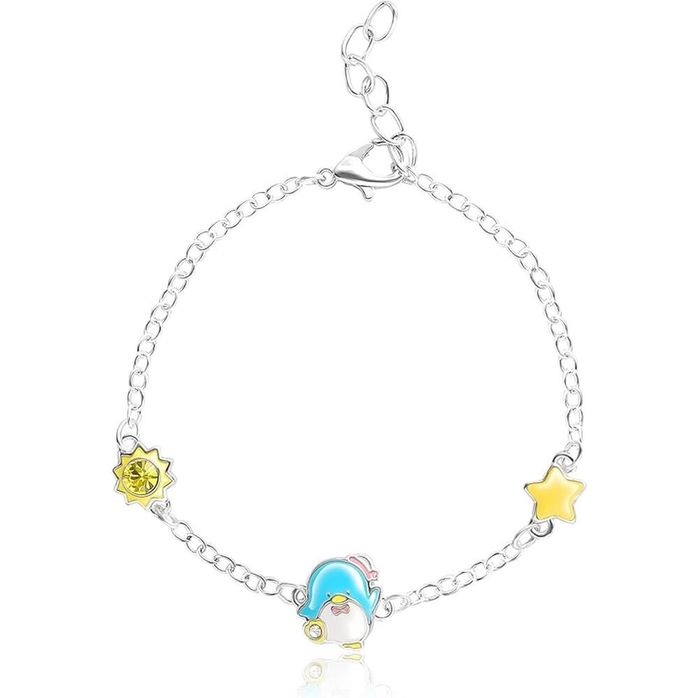 Sanrio Hello Kitty & Friends Fine Silver Plated Tuxedo Sam Bracelet NEW Penguin